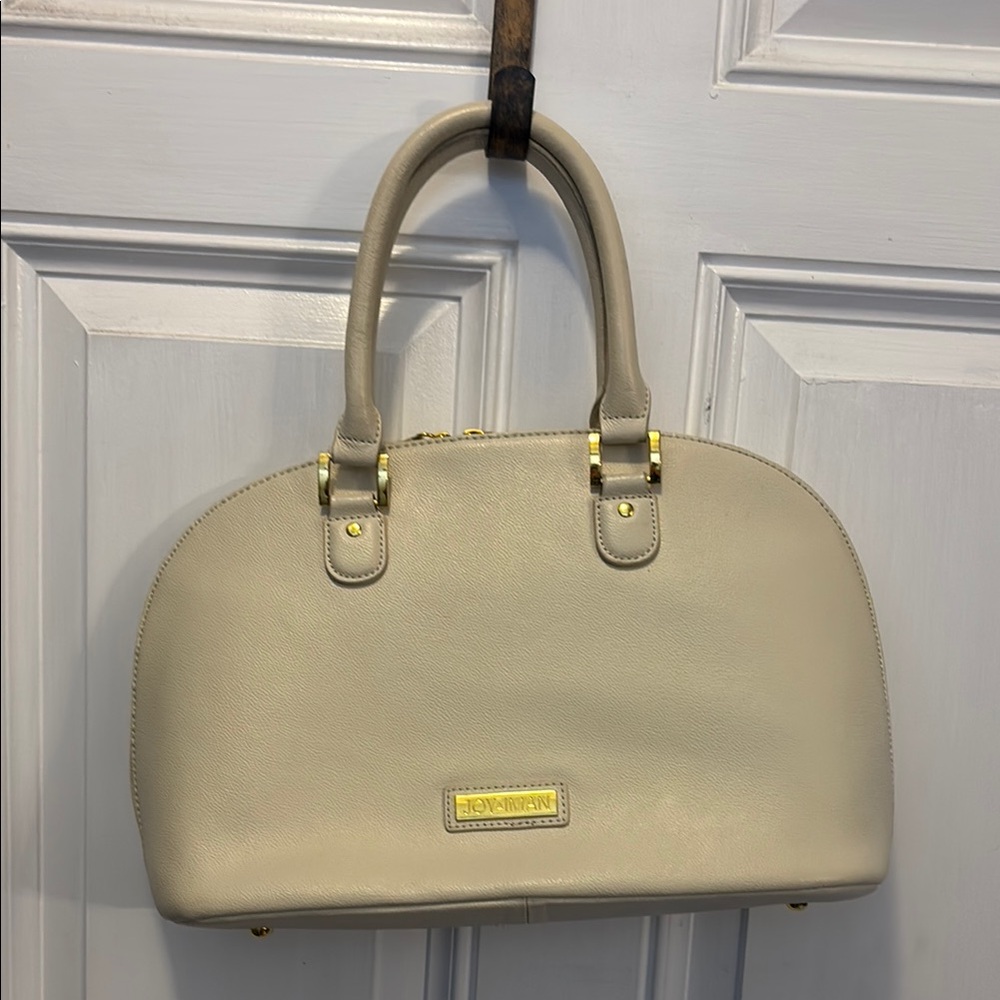 Joy & Iman Cream Satchel with Classic Silhouette